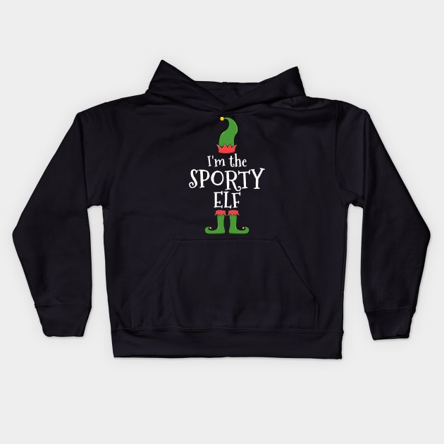 Sporty Elf for Matching Family Christmas Group Kids Hoodie by jkshirts